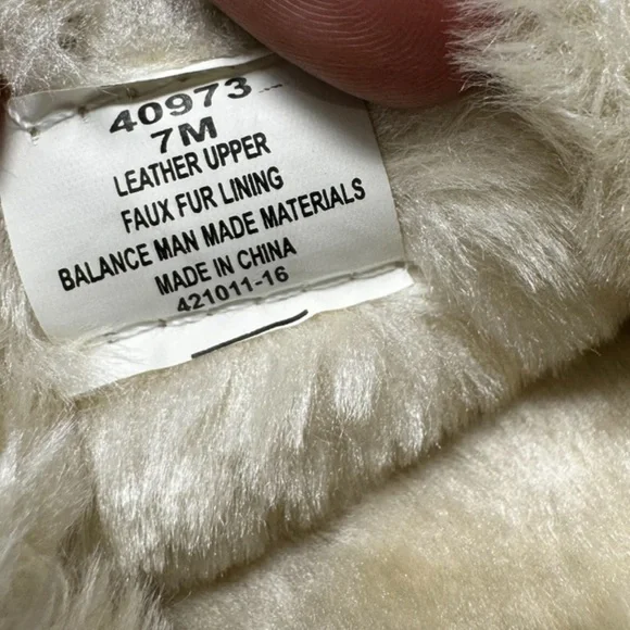 Minnetonka Suede Leather Faux Fur Open Toe Slippers Slides Tan Womens Size 7 - Picture 7 of 9